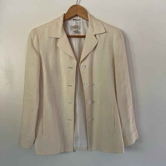 Talbots Jackets & Blazers - TALBOTS WOMEN IRISH LINEN CREAM JACKET